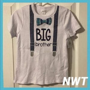 NEW Mud Pie BIG BROTHER bro shirt suspenders tie 24m 2T 3T 4T sibling new baby